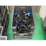 Large Quantity Of Various Sized And Function Visual Audio Cables With Plastic Lin Bin