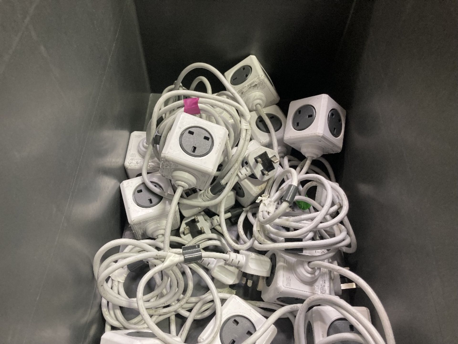 Large Quantity Of 13amp 4-Way Powercube + 2x USB Cable Adapters With Plastic Lin Bins - Image 3 of 8