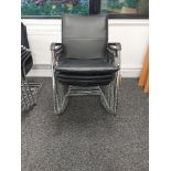 (6) Steel Framed and Vinyl Counter leaver Office Chairs