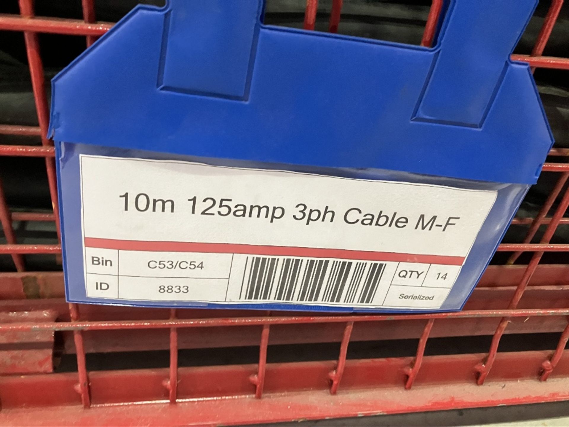 Large Quantity of 10M 125amp 3ph Cable M-F with Steel Fabricated Stillage - Image 2 of 5