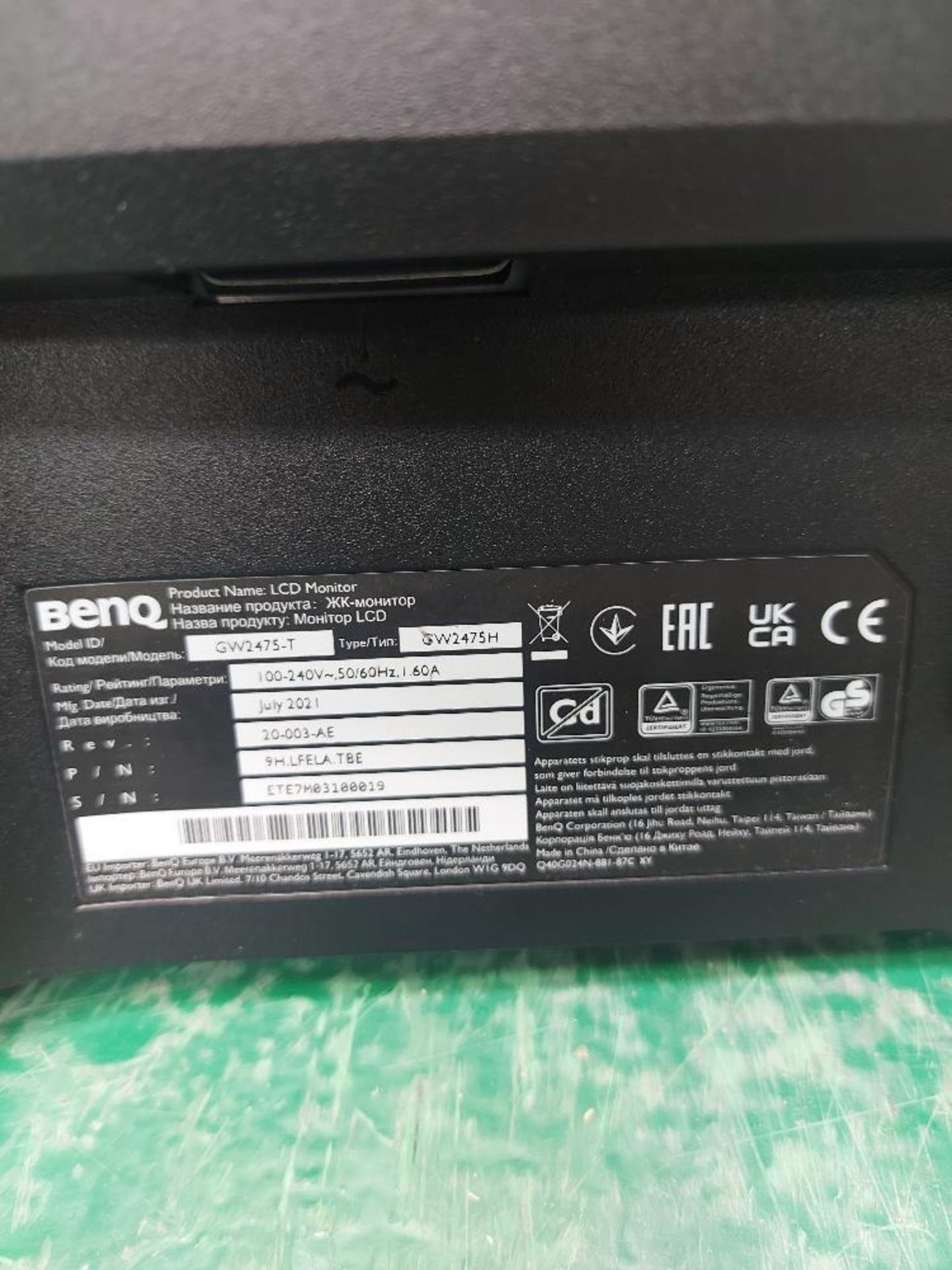 (2) Benq LCD 24'' Monitors - Image 3 of 5