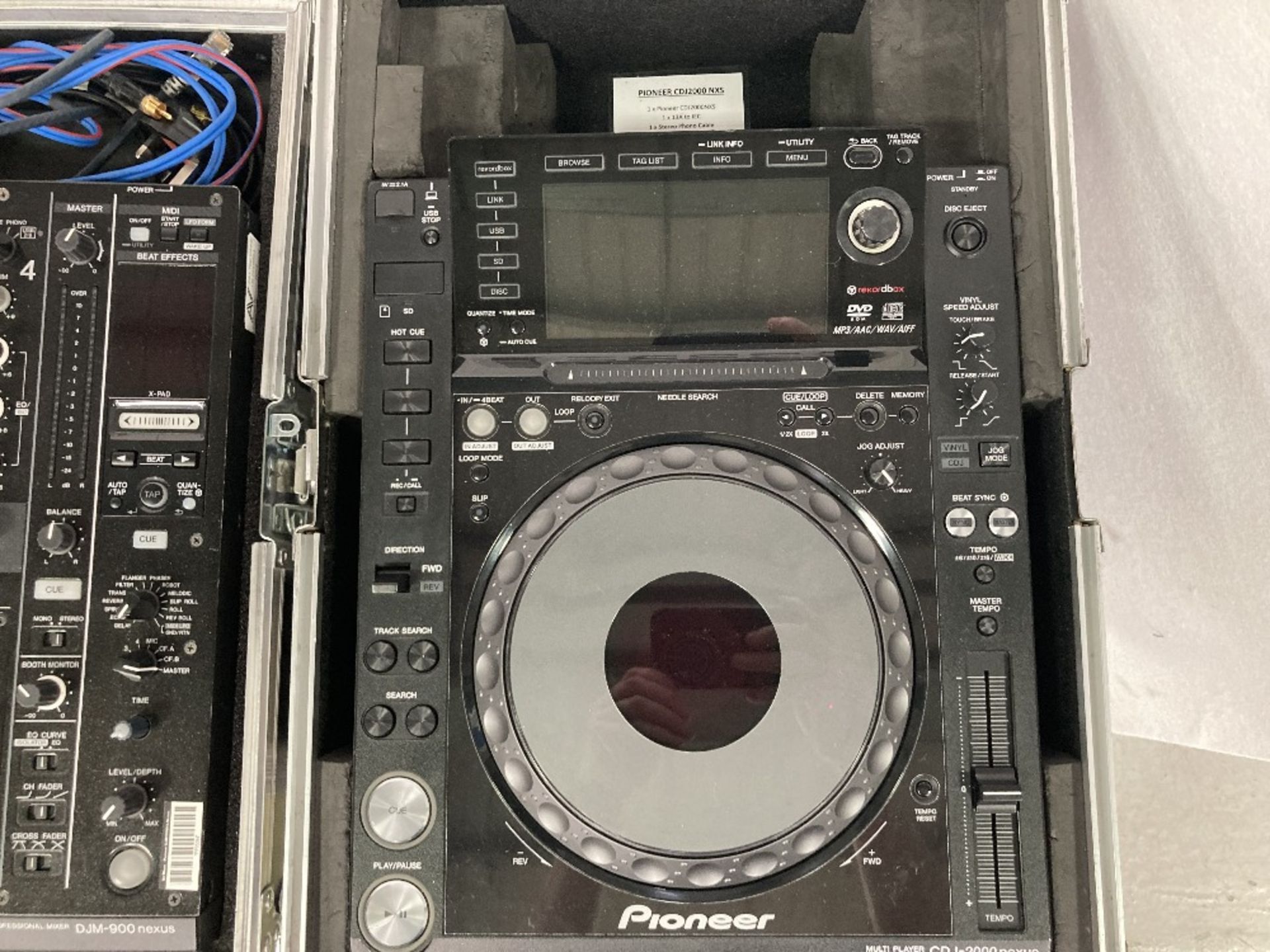 (2) Pioneer CDJ-2000NXS Nexus DJ Decks, Pioneer DJM-900NXS Nexus DJ Mixer & Heavy Duty Flight Cases - Image 12 of 15