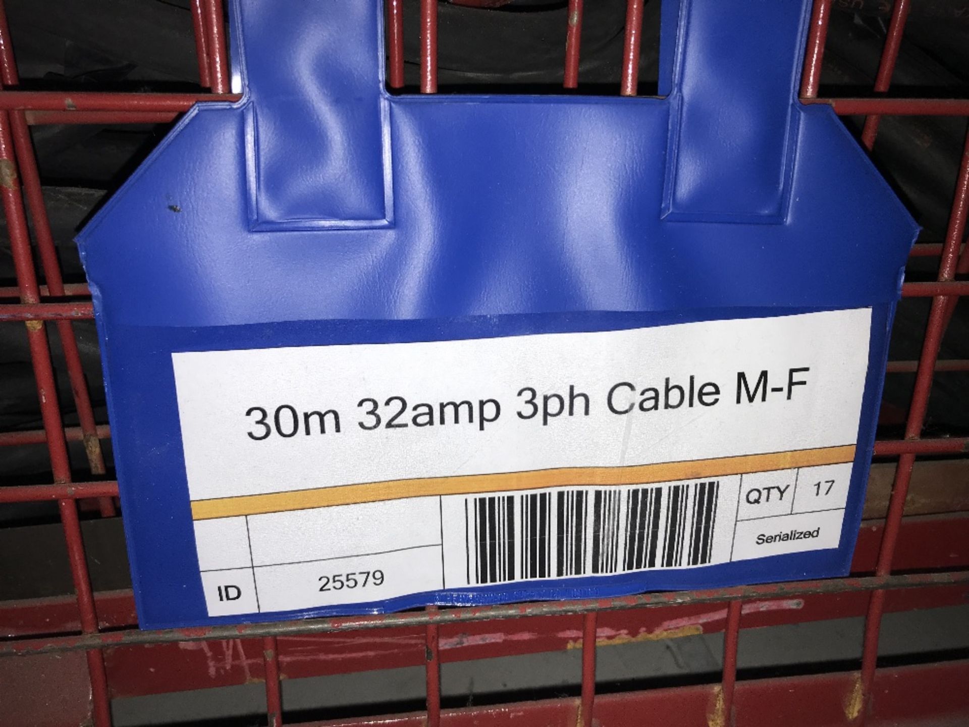 Large Quantity of 30m 32amp Cable M-F with Steel Fabricated Stillage - Image 2 of 2