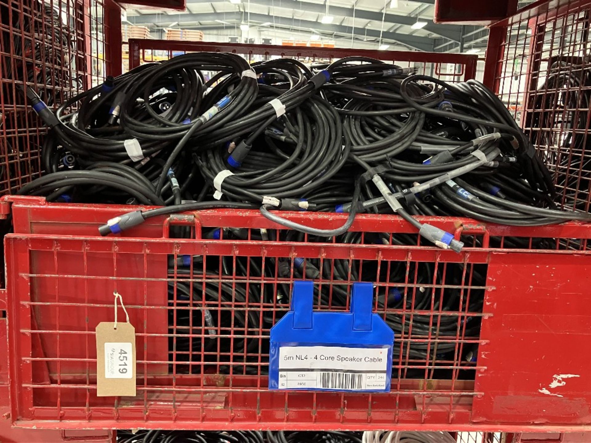 Large Quantity of 5m NL4-4 Core Speaker Cable with Steel Fabricated Stillage - Image 5 of 5