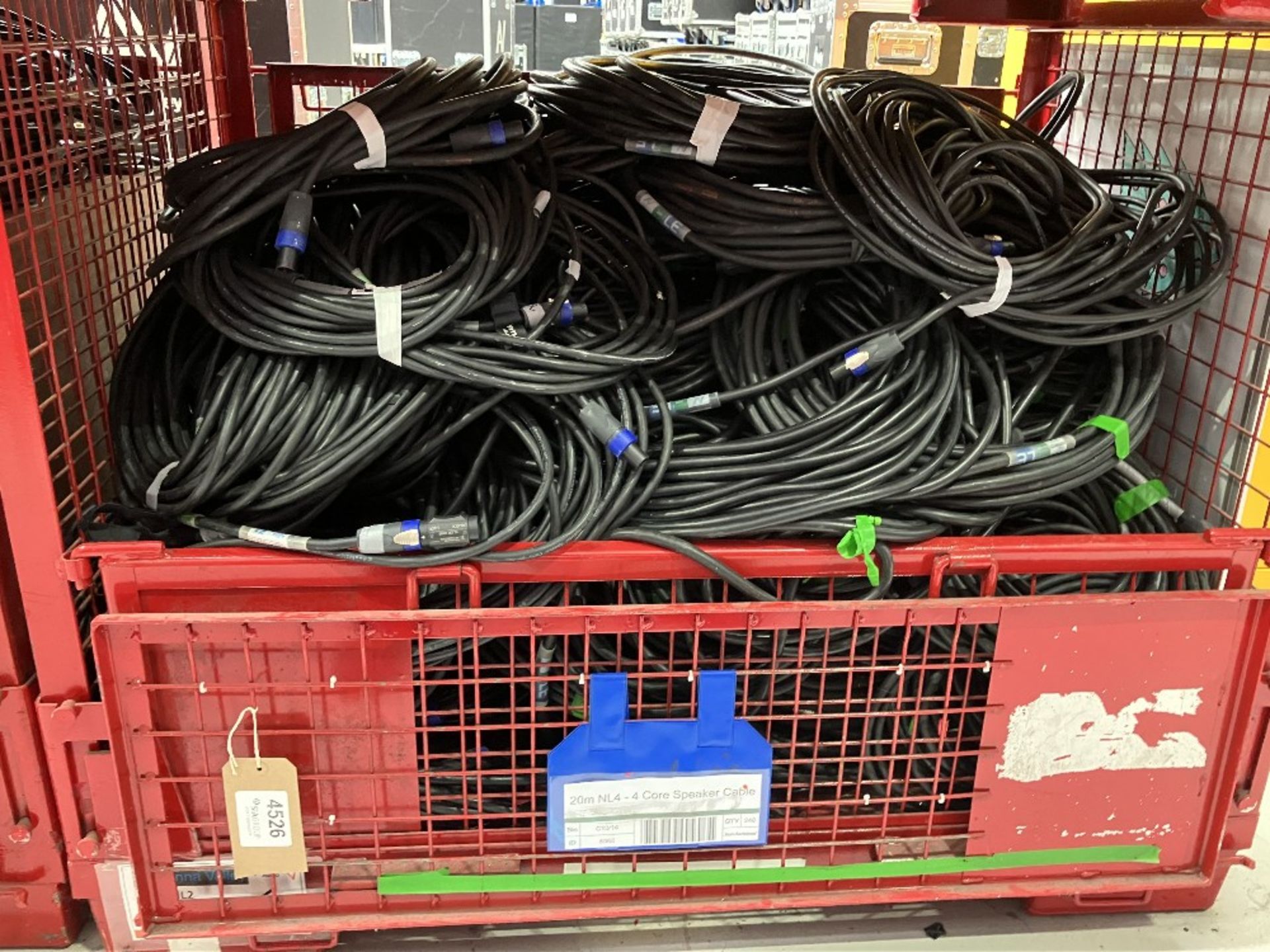 Large Quantity of 20m NL4-4 Core Speaker Cable with Steel Fabricated Stillage - Bild 5 aus 5