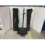 (5) Black Speaker Stands & Bases With Padded Bags