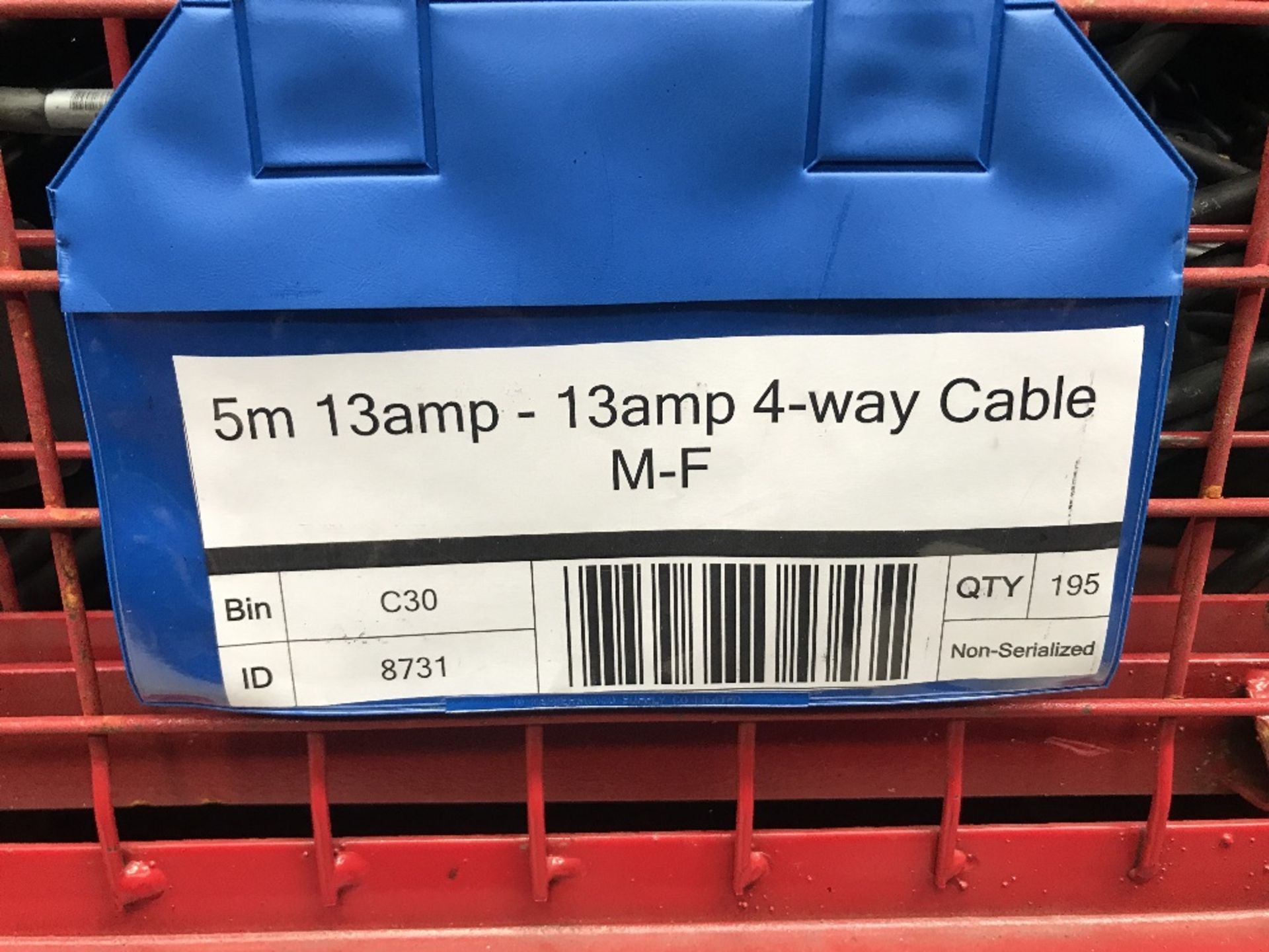 Large Quantity of 5m 13amp-13amp 4-way Cable M-F with Steel Fabricated Stillage - Image 2 of 2