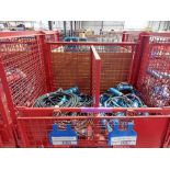 Large Quantity of 15m 32amp 1ph Cable M-F & 2m 32amp 1ph Cable M-F Steel Fabricated Stillage