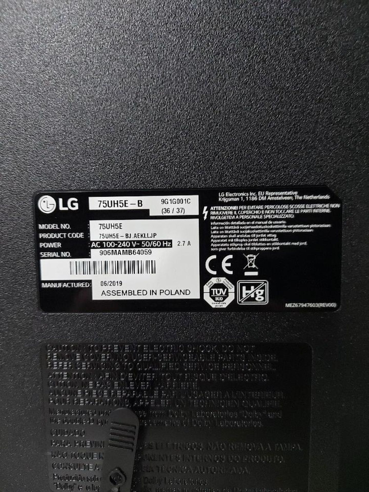 LG 75UH5E-B 75'' Display - Image 4 of 6