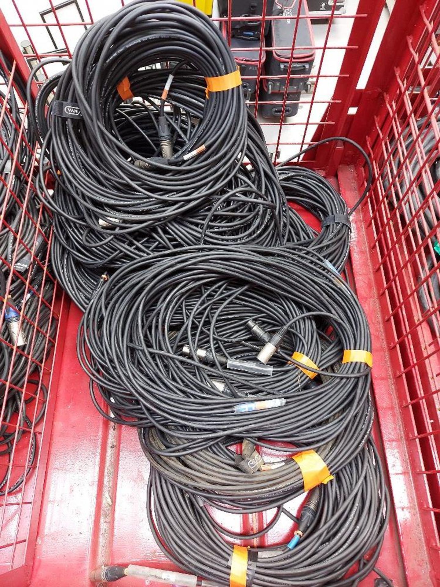 Large Quantity of 50m XLR3 Cable & Large Quantity 30M XLR3 Cable with Steel Fabricated Stillage - Image 2 of 5
