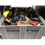 Mobile Plastic Heavy Duty Linbin With Contents Of Ratchet Straps