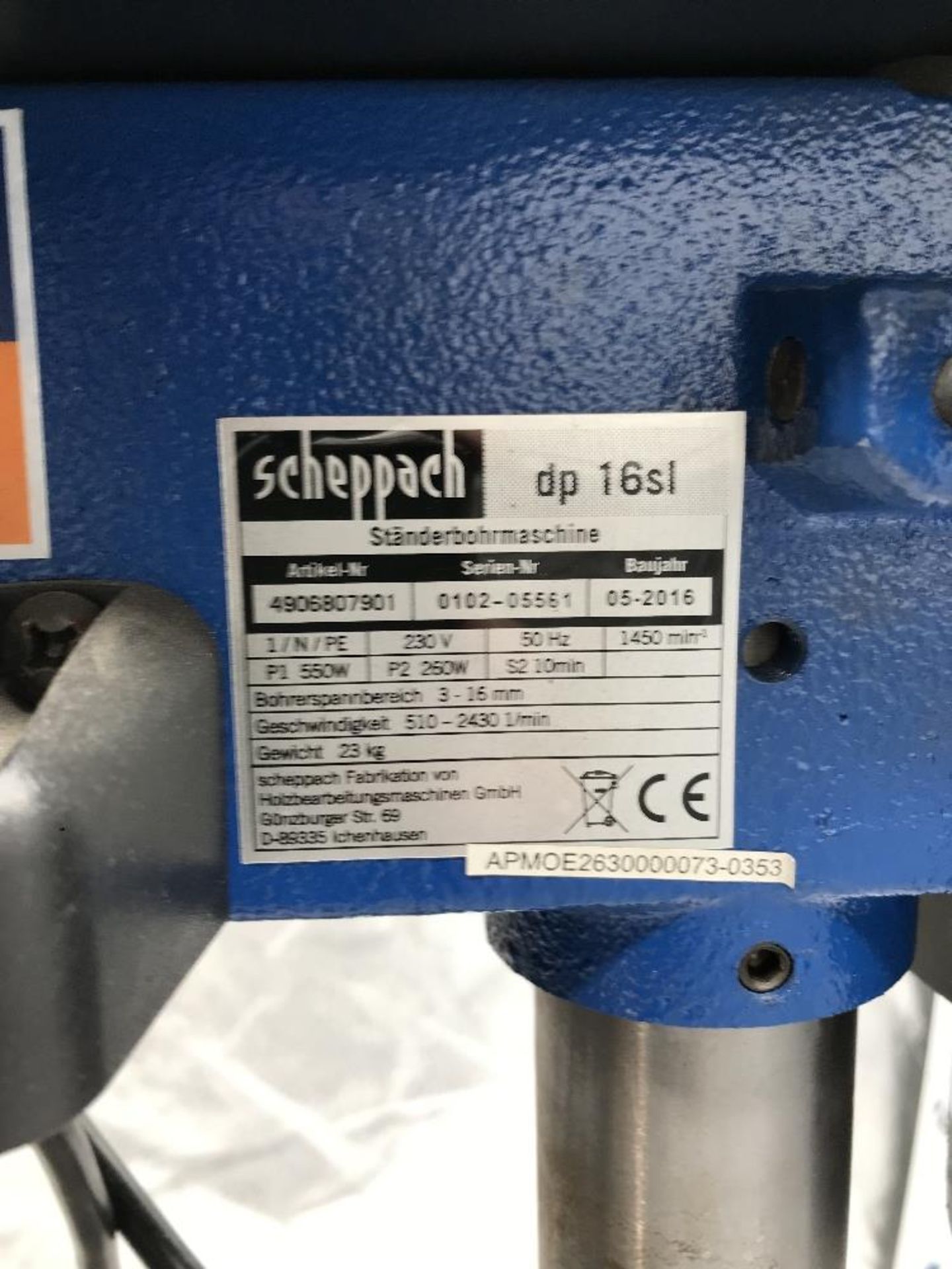 Scheppach DP16SL Bench Drill - Image 4 of 5