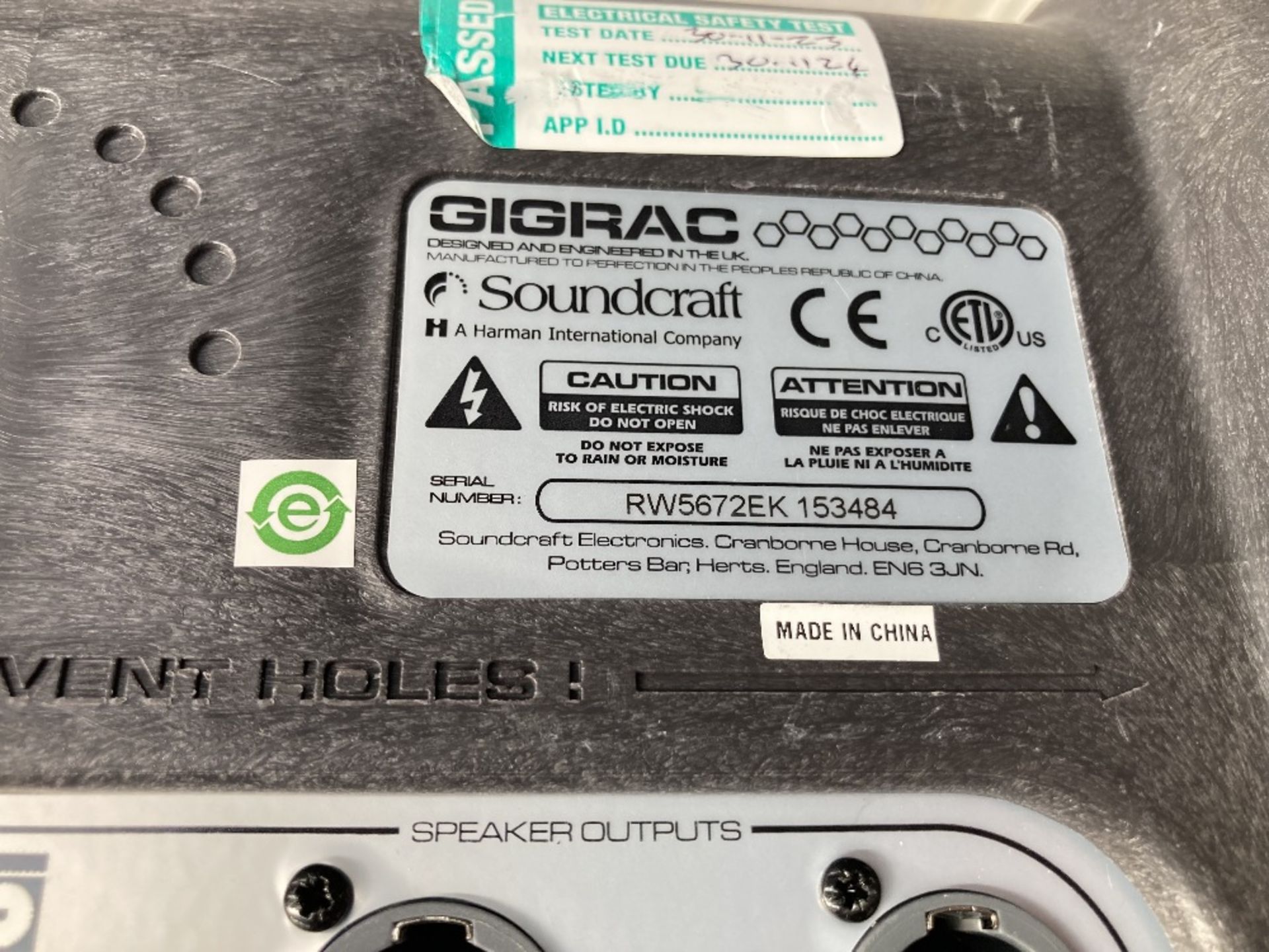 (2) Soundcraft Gigrac 600 Inbuilt Amplifier - Image 5 of 6