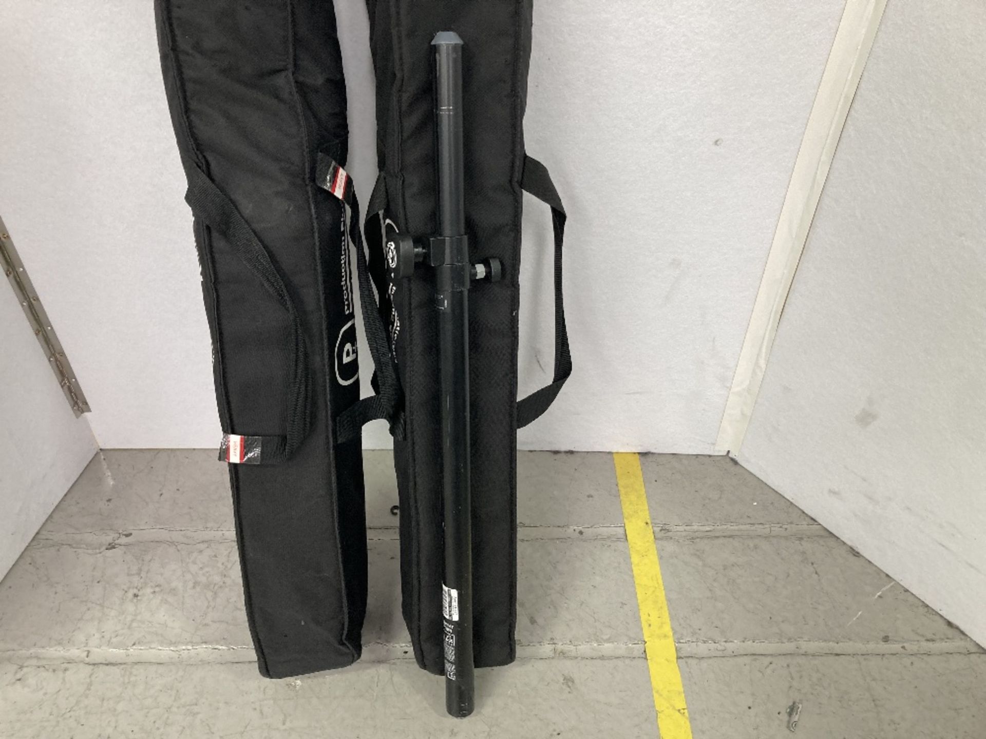 (8) Black Speaker Stands with Padded Bags - Image 4 of 5