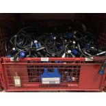 Large Quantity of 2m 16amp Cable M-F with Steel Fabricated Stillage