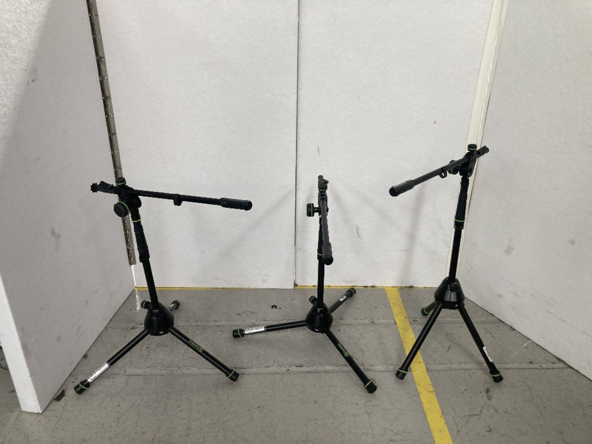 (3) Gravity Tripod Microphone Stand Black & Padded Carry Case