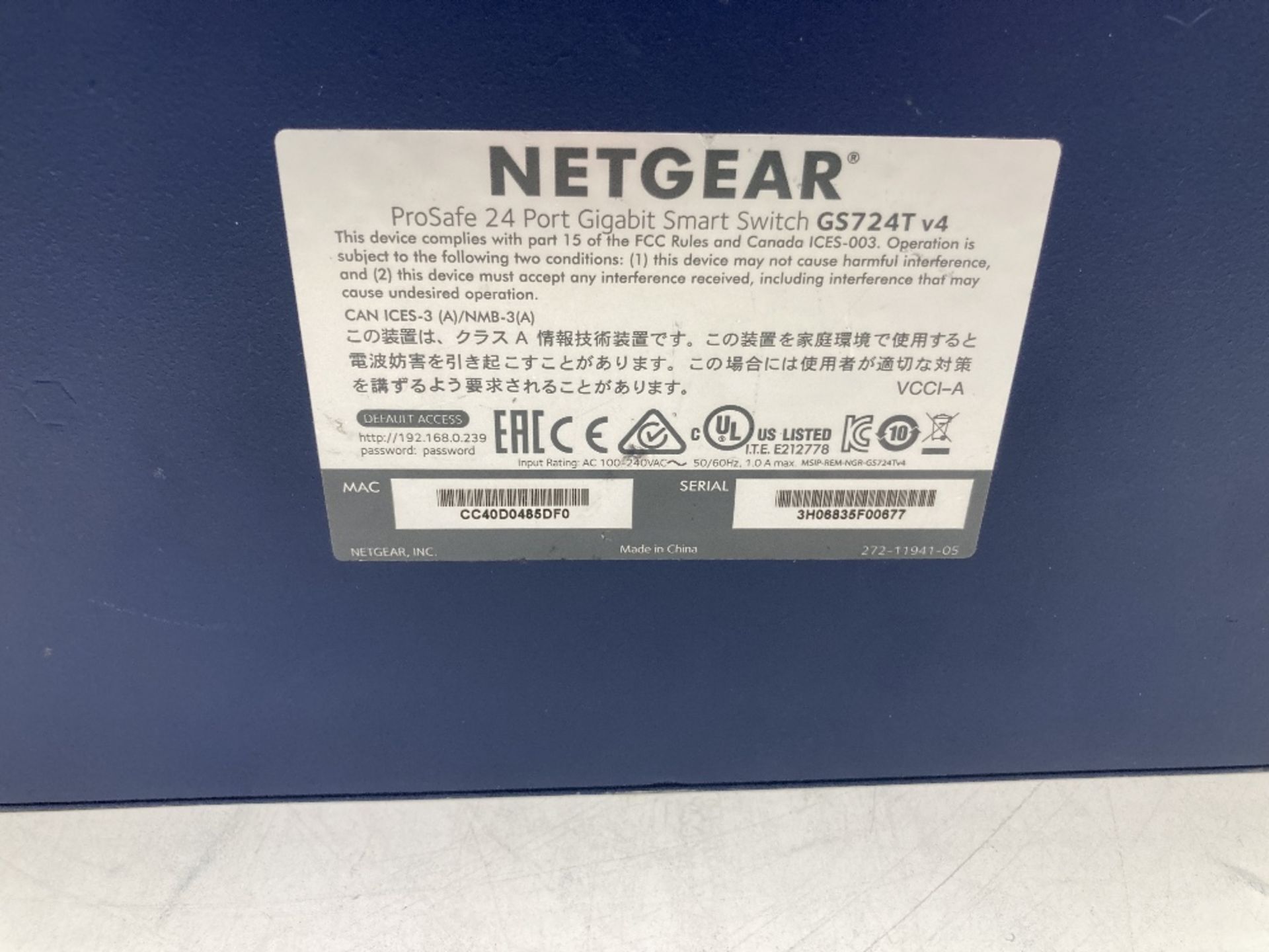 Netgear Prosafe 24-Port 10/100/1000 Mbps Smart Switch - Image 5 of 5