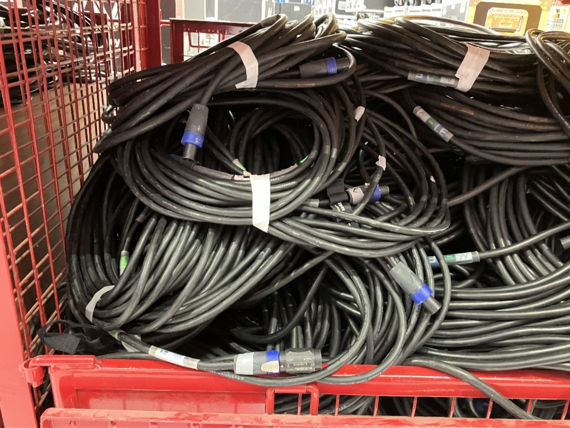 Large Quantity of 20m NL4-4 Core Speaker Cable with Steel Fabricated Stillage - Image 3 of 5
