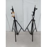 (2) Arri Double Riser Medium Lighting Stands