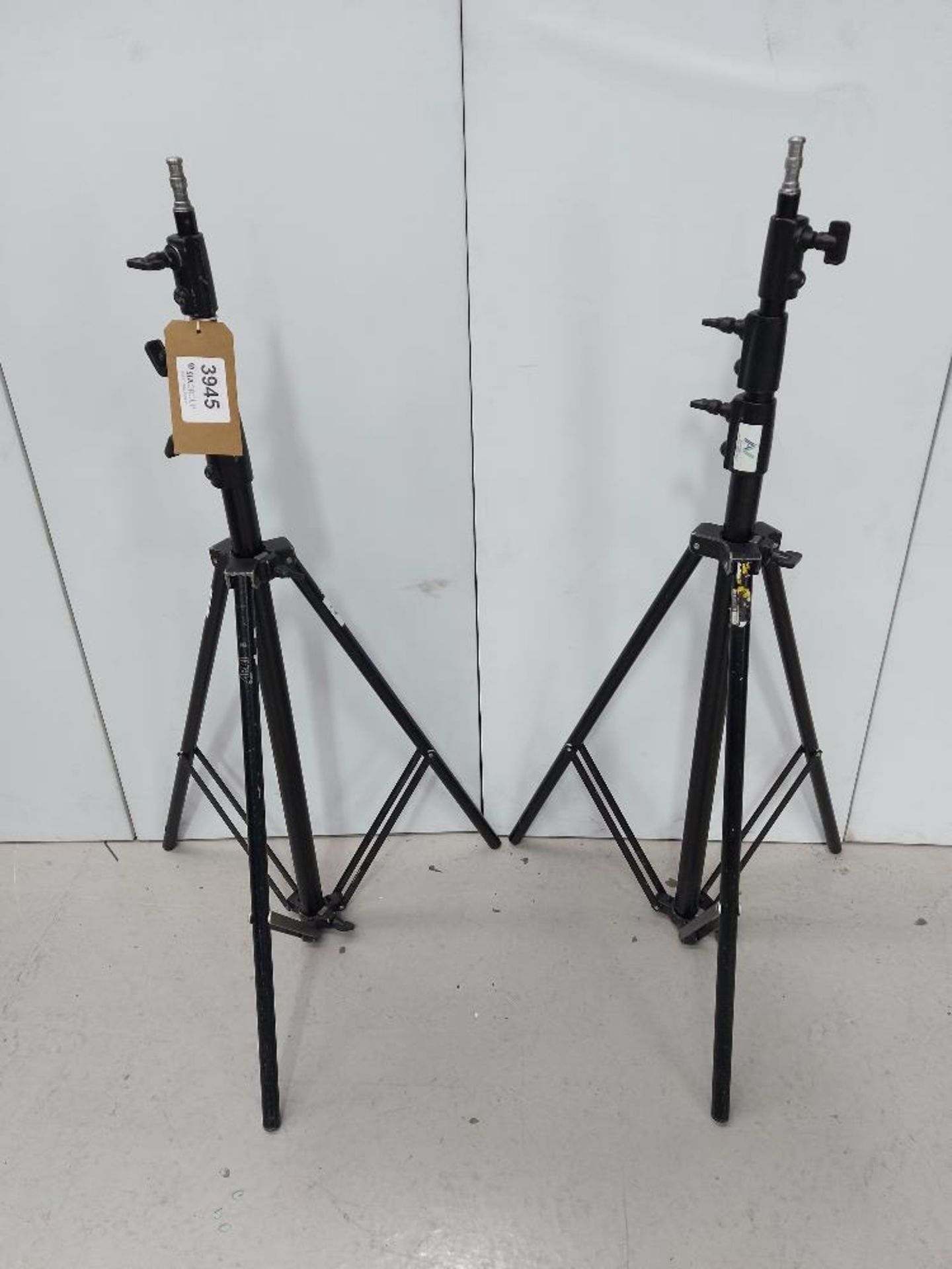 (2) Arri Double Riser Medium Lighting Stands