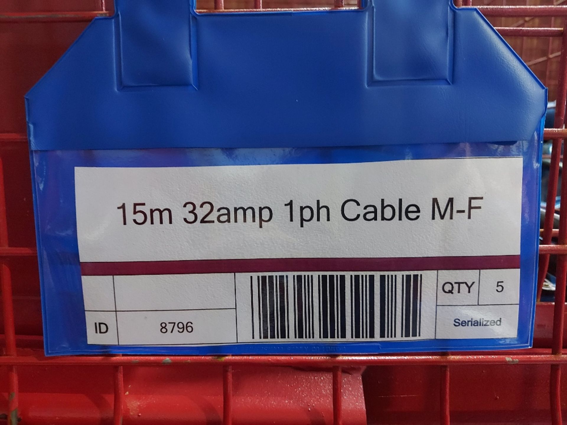 Large Quantity of 15m 32amp 1ph Cable M-F & 2m 32amp 1ph Cable M-F Steel Fabricated Stillage - Image 5 of 5