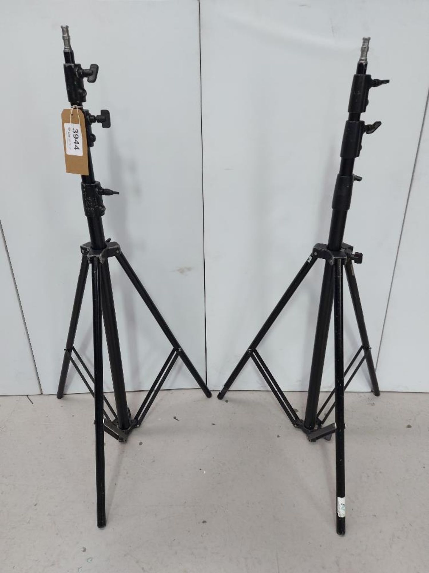 (2) Arri Double Riser Medium Lighting Stands