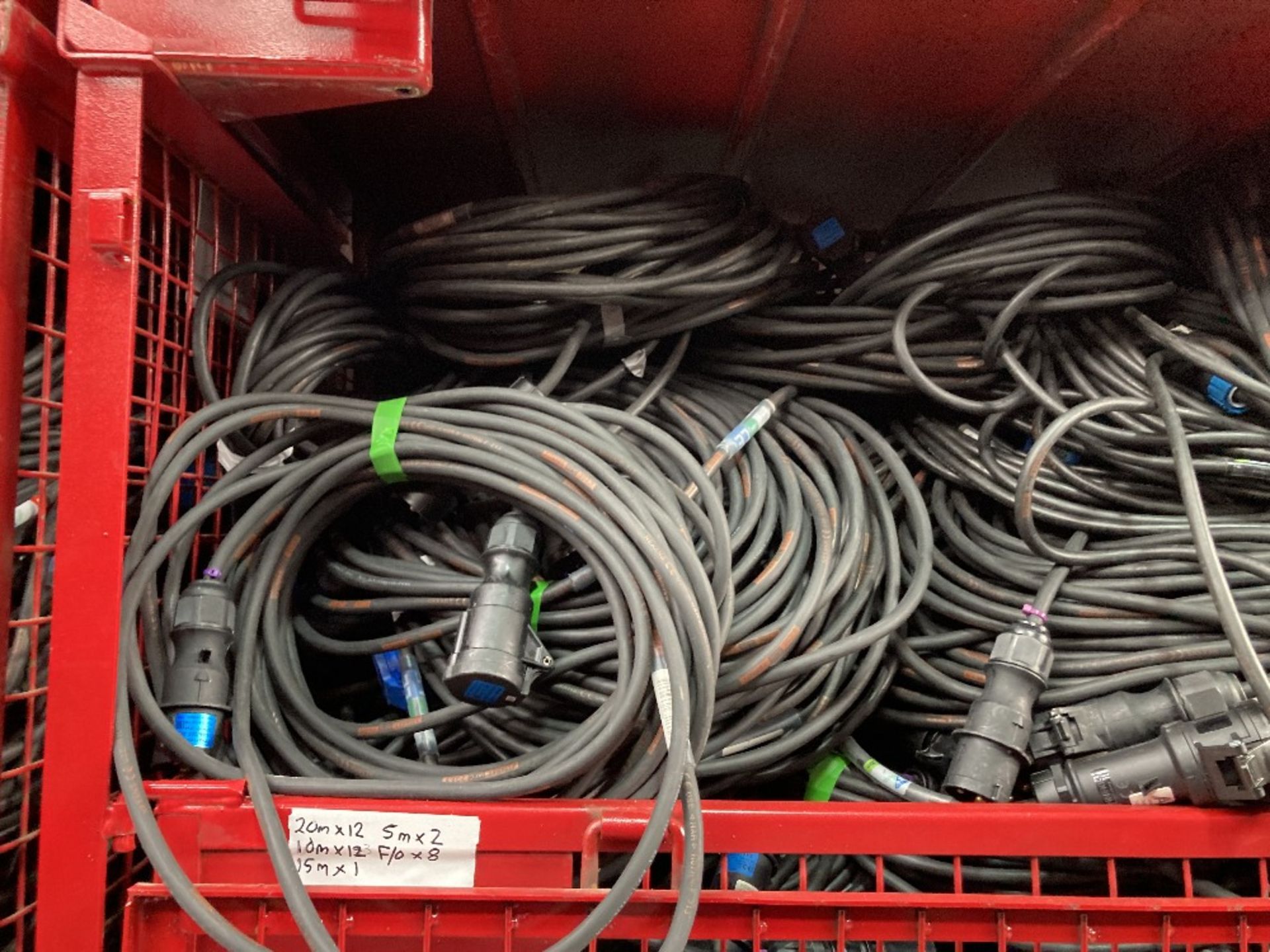 Large Quantity of 20m 16amp Cable M-F with Steel Fabricated Stillage - Image 2 of 4