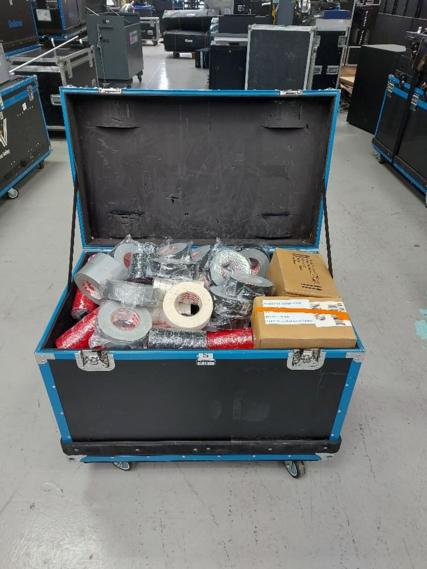 Quantity of Various Electrical and Gaffa Tape with Mobile Flight Case