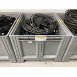 Large Quantity Of Various Sized Audio Visual Cables With Plastic Container