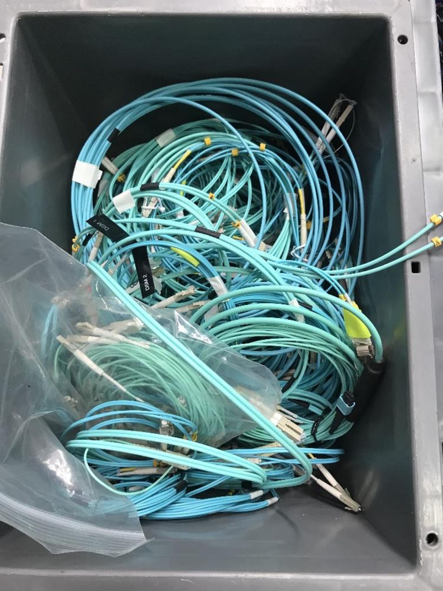 (2) Plastic Lin Bins Containing Various Sized Optical Cables - Image 3 of 3