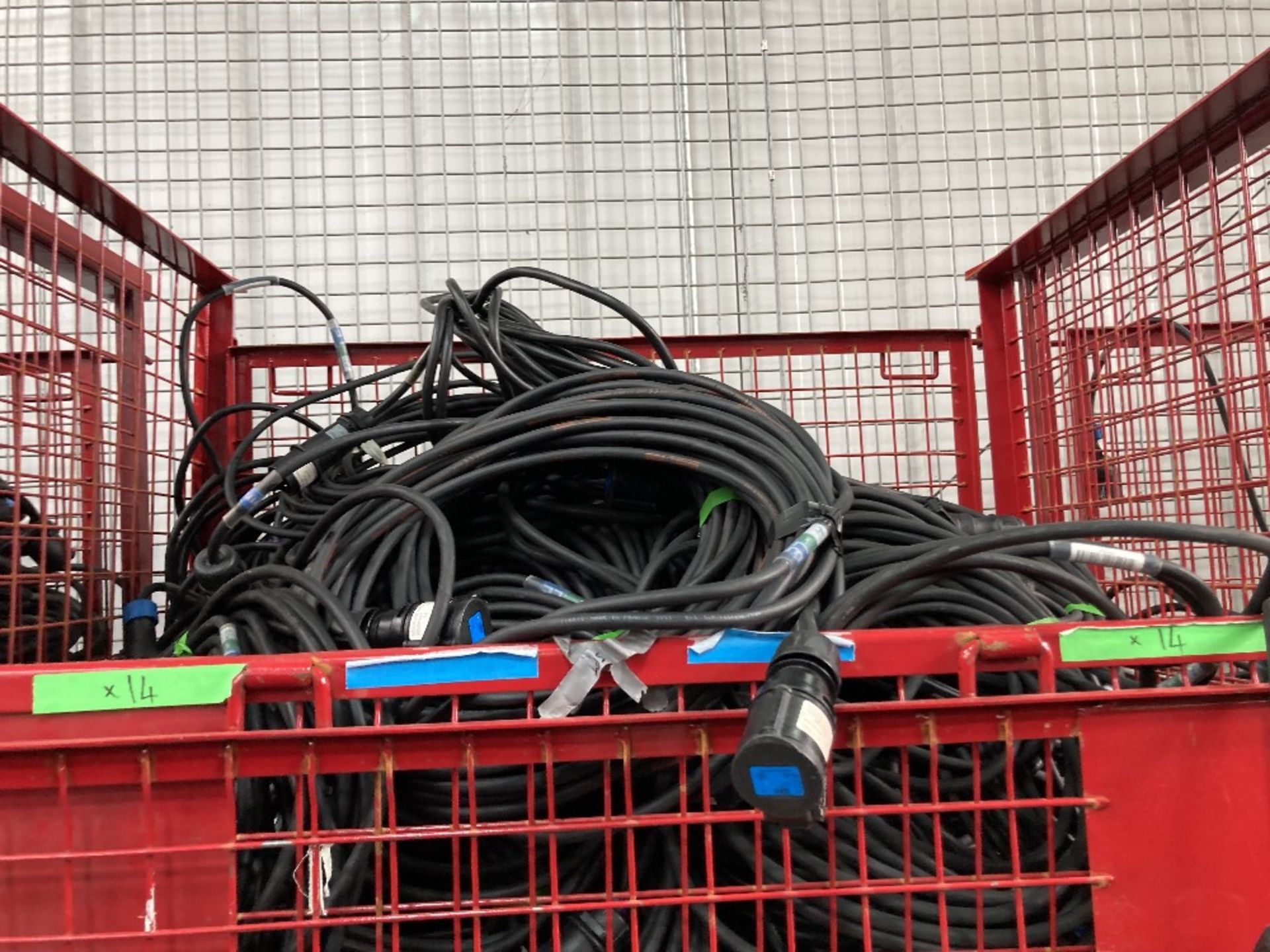 Large Quantity of 20m 16amp Cable M-F with Steel Fabricated Stillage - Image 3 of 6