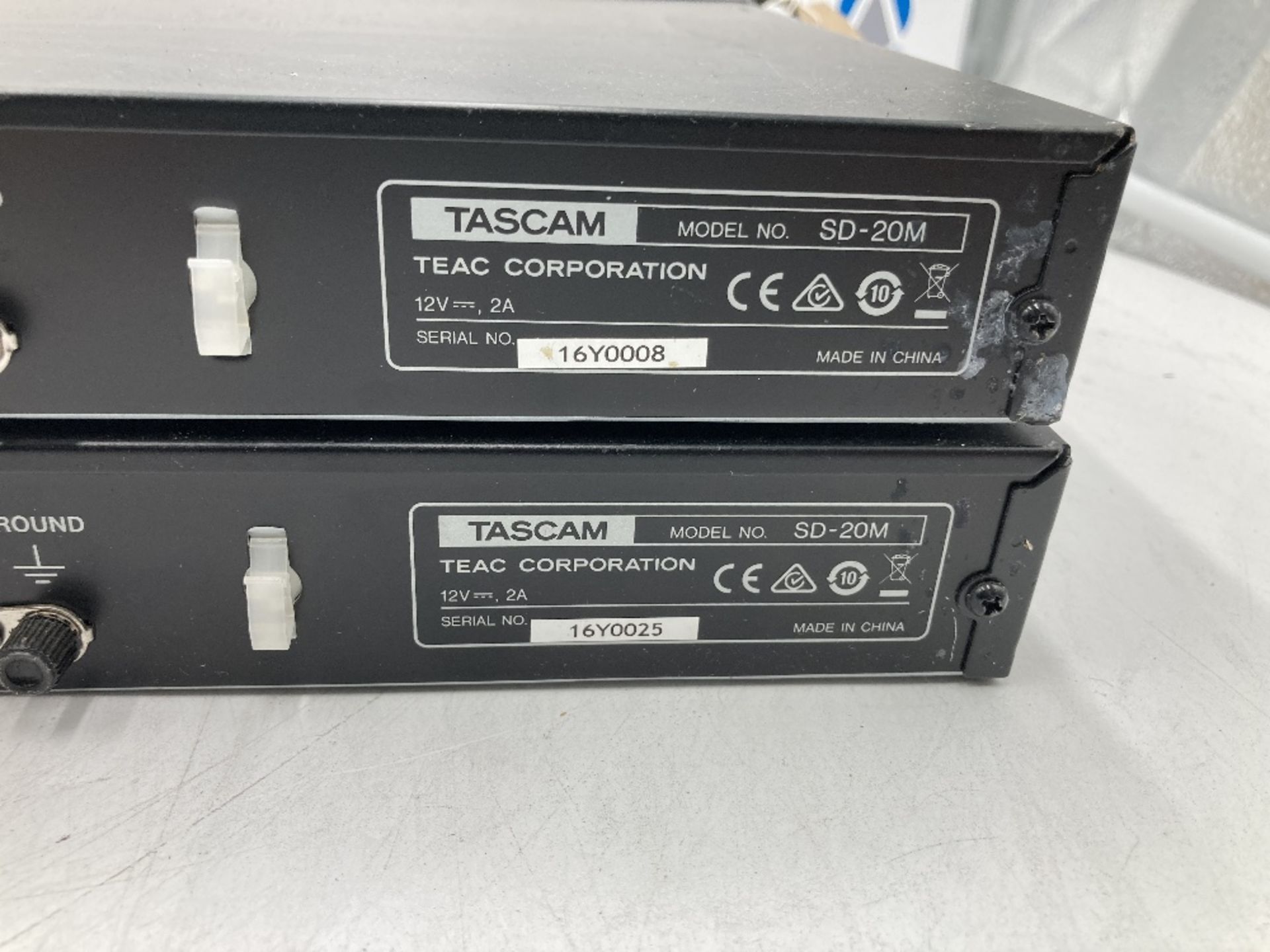 (2) Tascam SD-20M Solid State Harddisk Audio Recorder 4 Tracks & Power Supply - Image 4 of 5