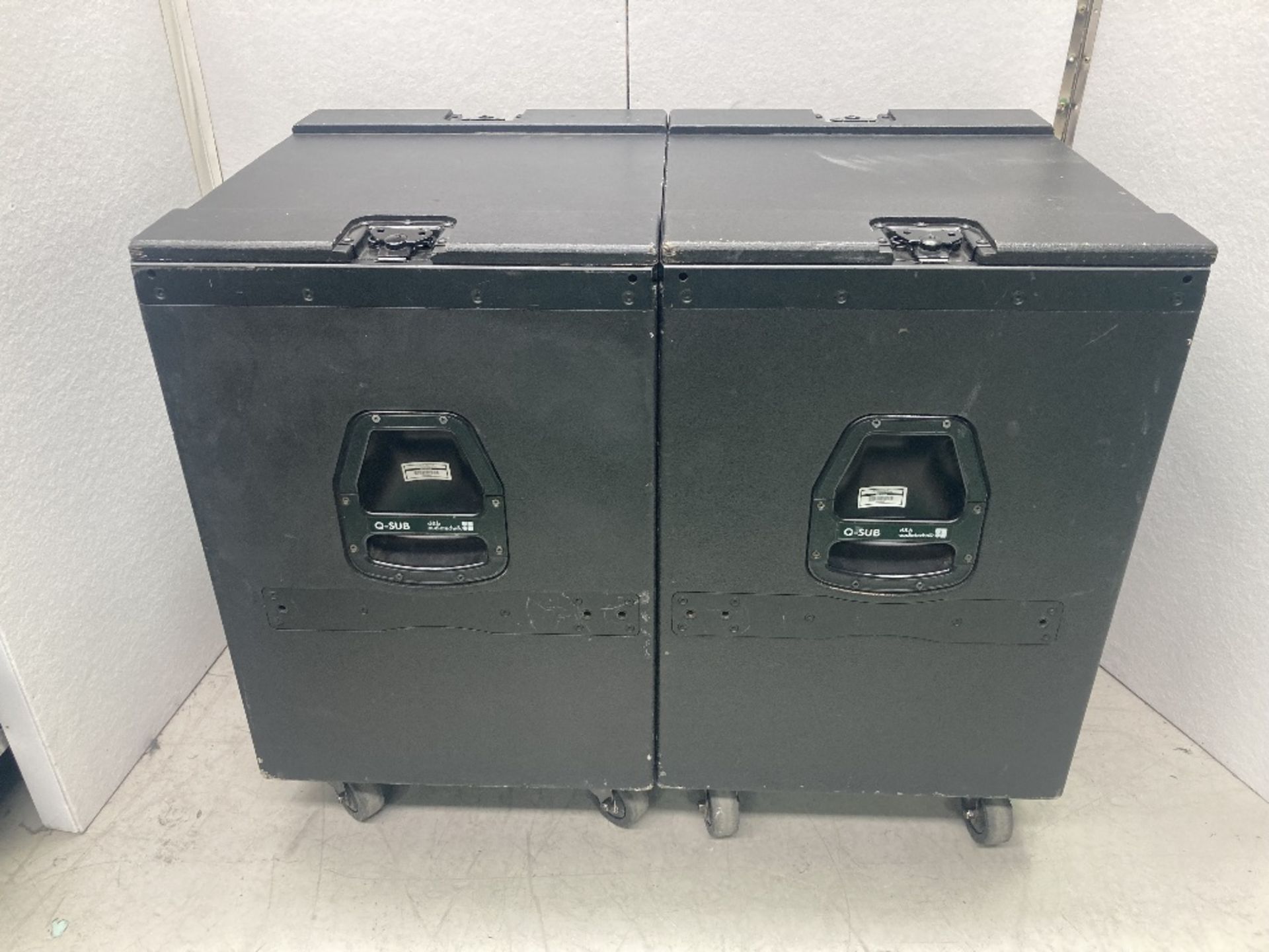(2) d&b Q-Sub Mobile Subwoofers & Protective Covers
