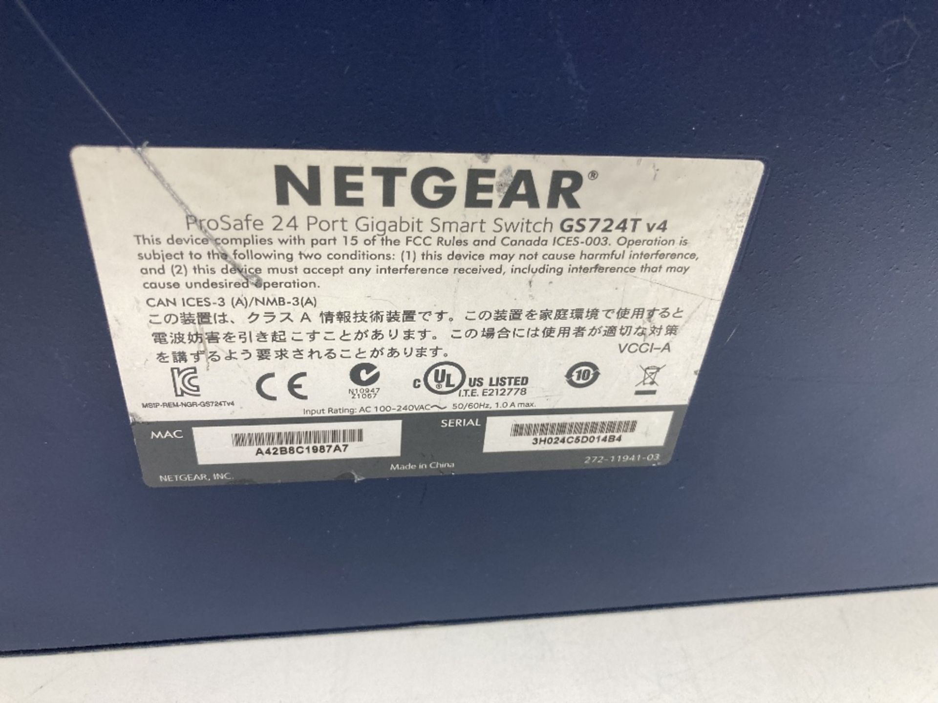 Netgear Prosafe 24-Port 10/100/1000 Mbps Smart Switch - Image 5 of 5