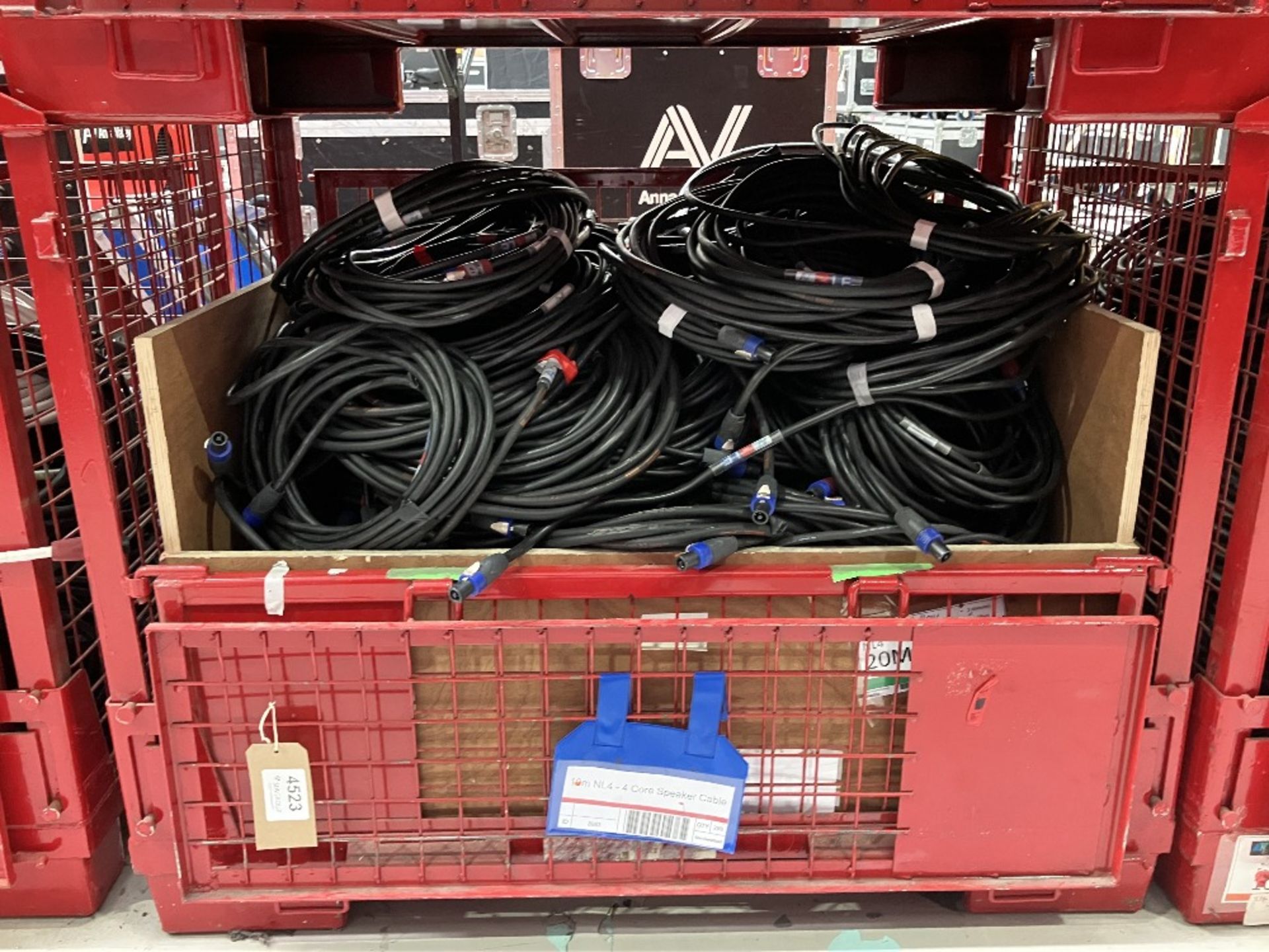 Large Quantity of 10m NL4-4 Core Speaker Cable with Steel Fabricated Stillage - Image 5 of 5