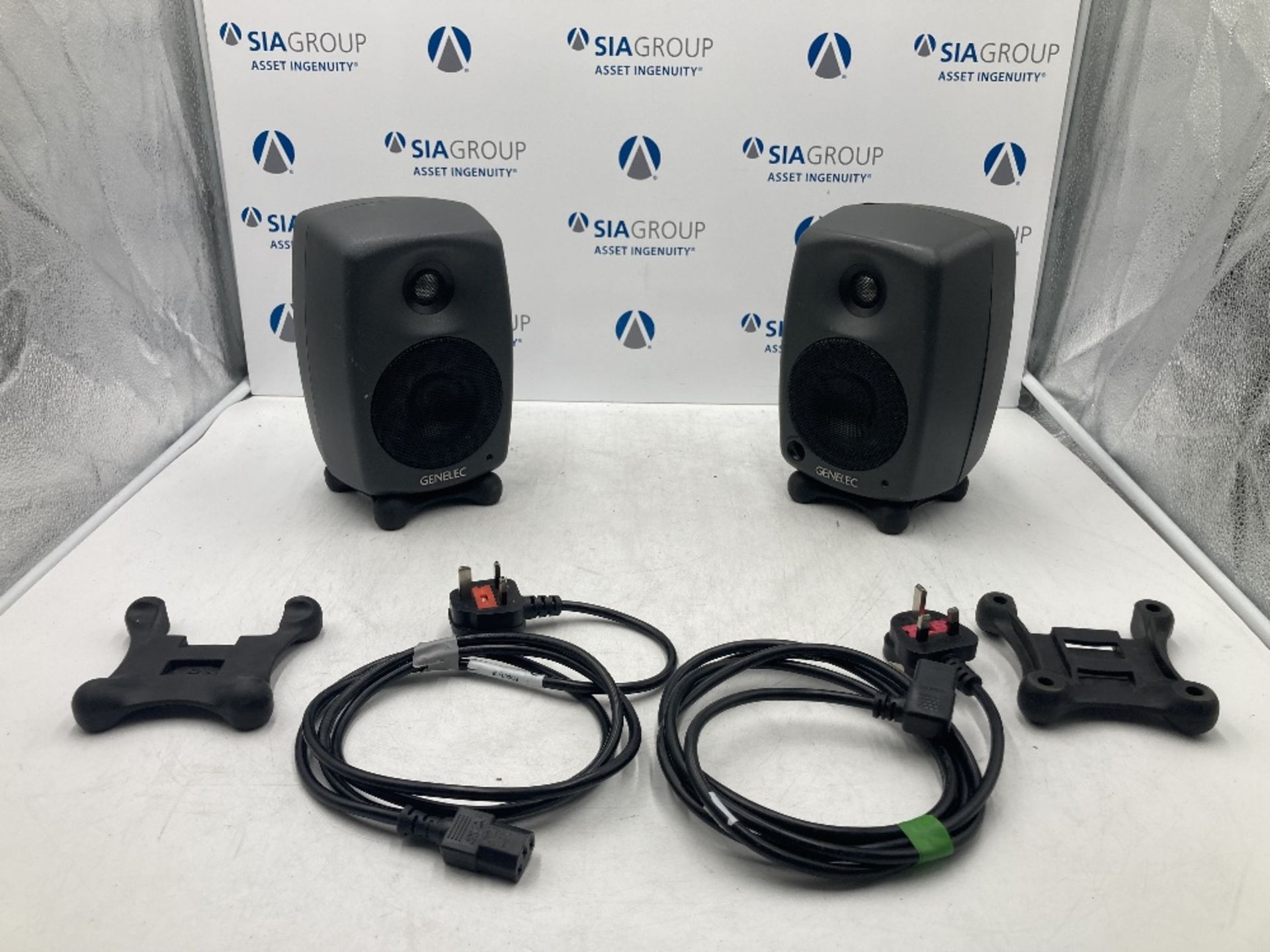 (2) Genelec 8020C Powered Monitor Speakers & Padded Carry Case