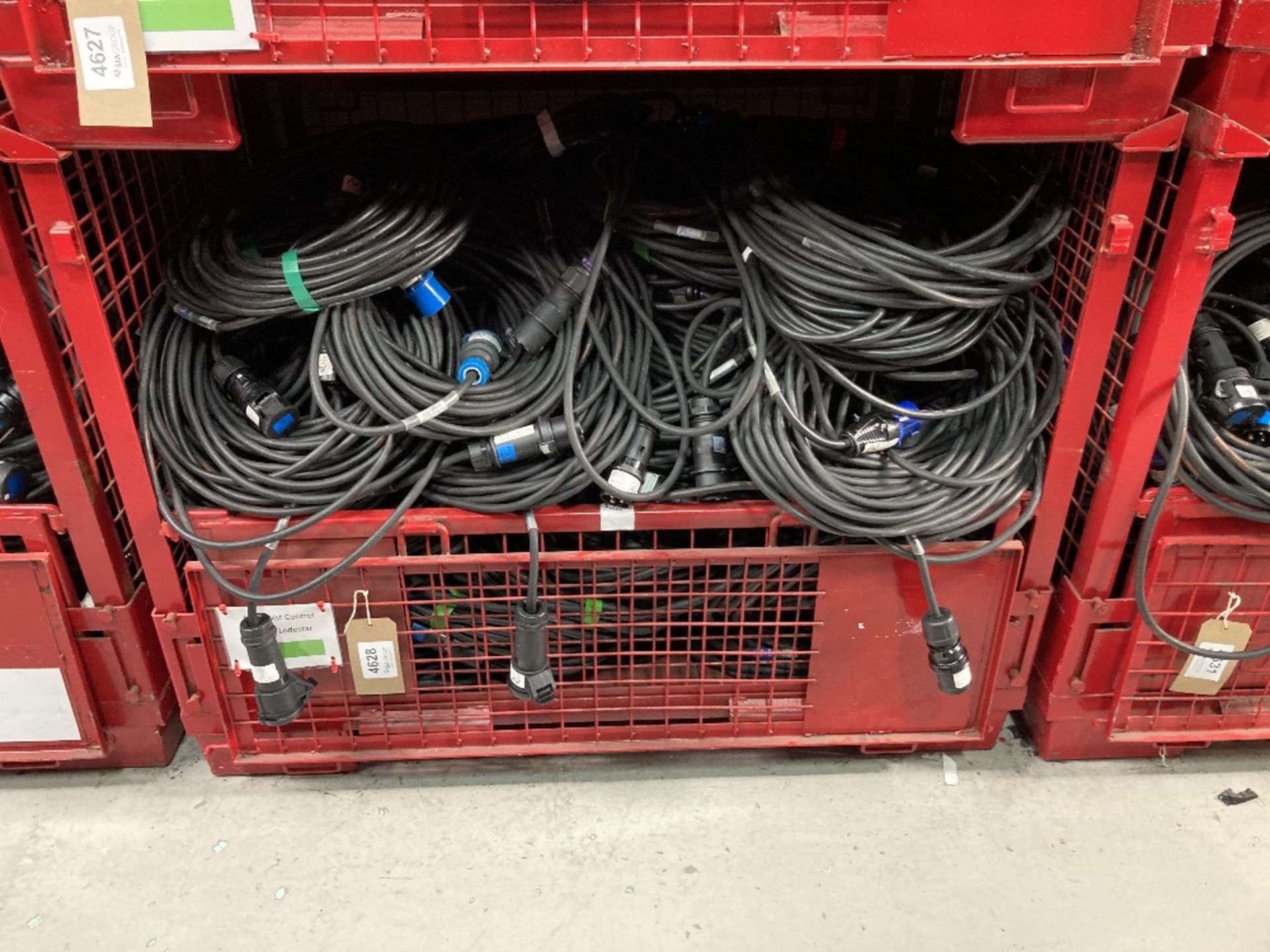 Large Quantity of 20m 16amp Cable M-F with Steel Fabricated Stillage