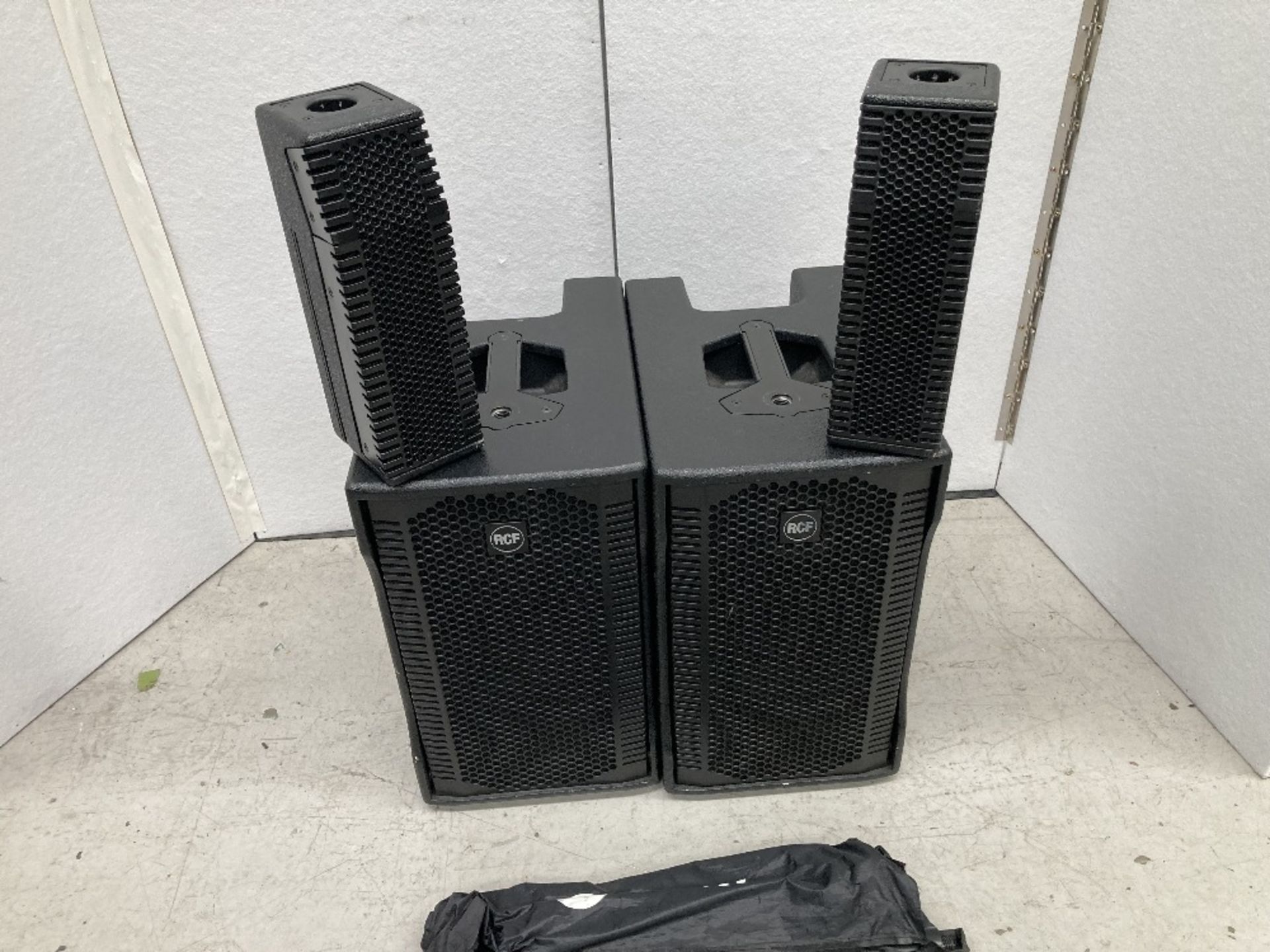 (2) RCF EVOX 5 Subwoofer Loudspeakers & Heavy Duty Mobile Flight Case - Image 2 of 11