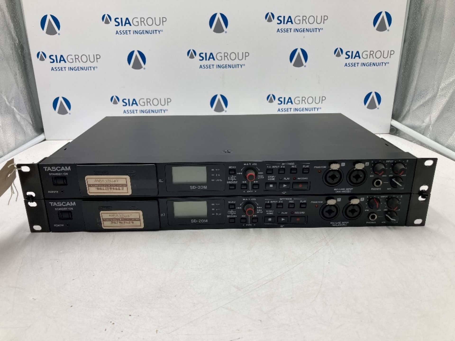 (2) Tascam SD-20M Solid State Harddisk Audio Recorder 4 Tracks & Power Supply