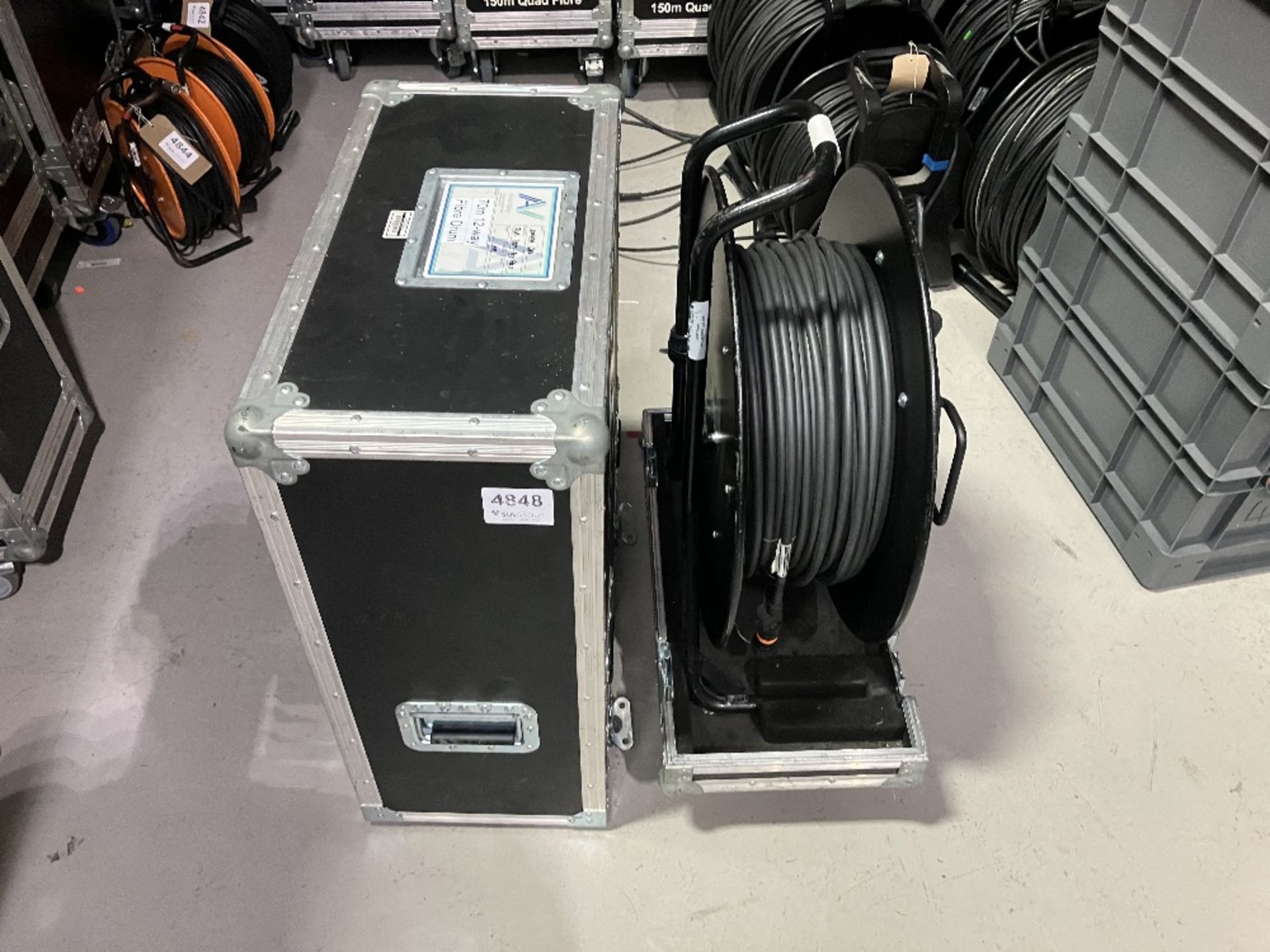 70m 12-way Fibre Cable Reel With Heavy Duty Mobile Flight Case - Image 2 of 7