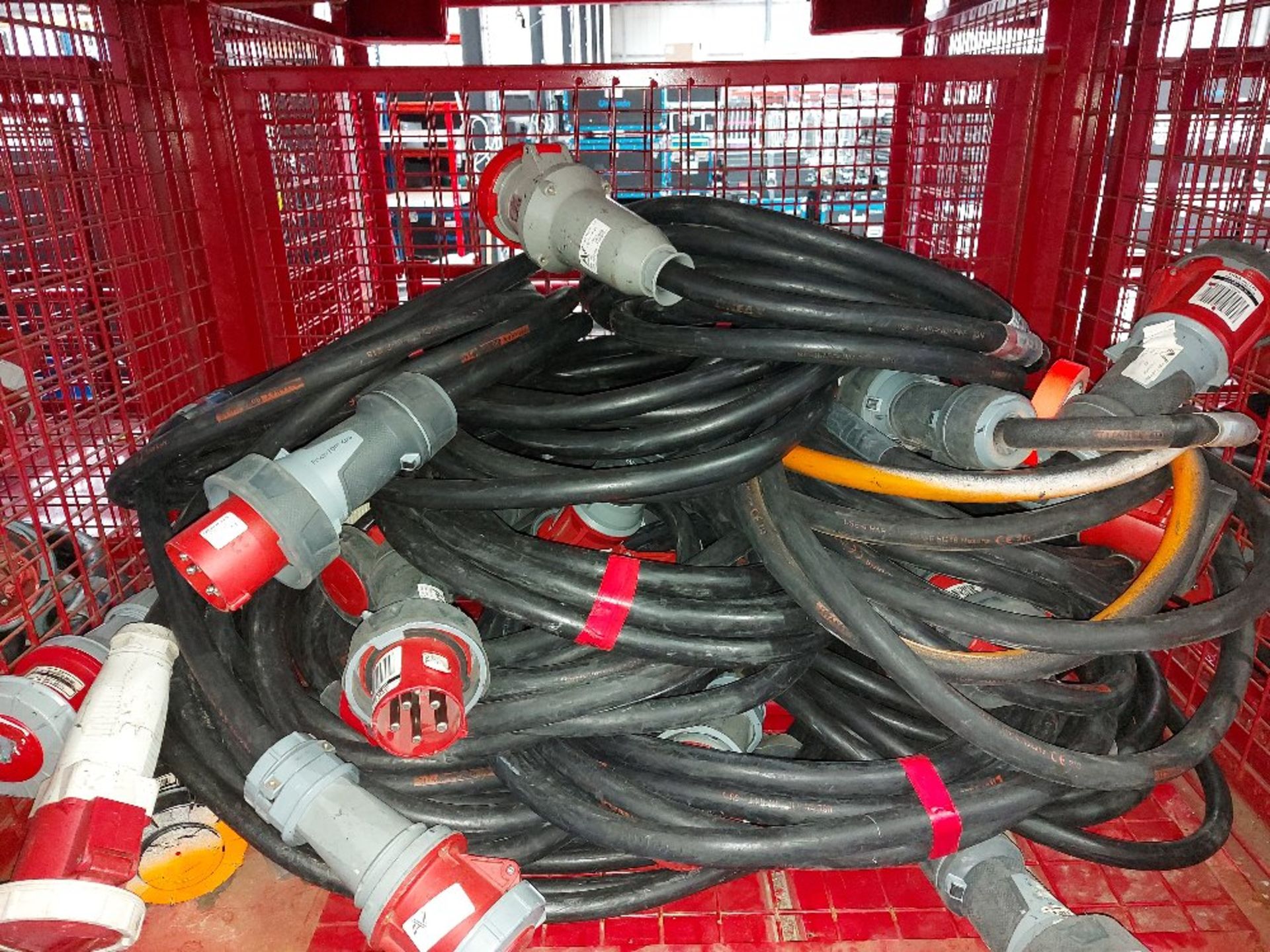 Large Quantity of 10m 63amp 3ph Cable M-F with Fabricated Steel Stillage - Image 2 of 3