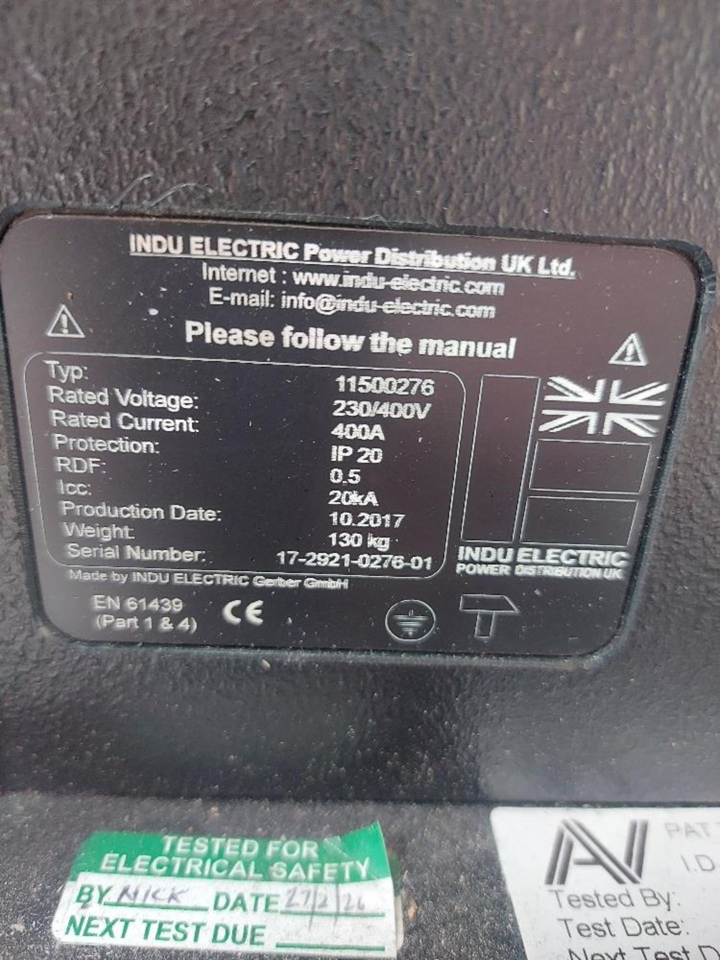 Indu-electric 11500276 400A 12 Way Soca Distro Distribution Unit - Image 3 of 5