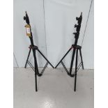 (2) Manfrotto 1004BAC Medium Triple Riser Lighting Stands