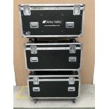 (3) Large Mobile Flight Cases