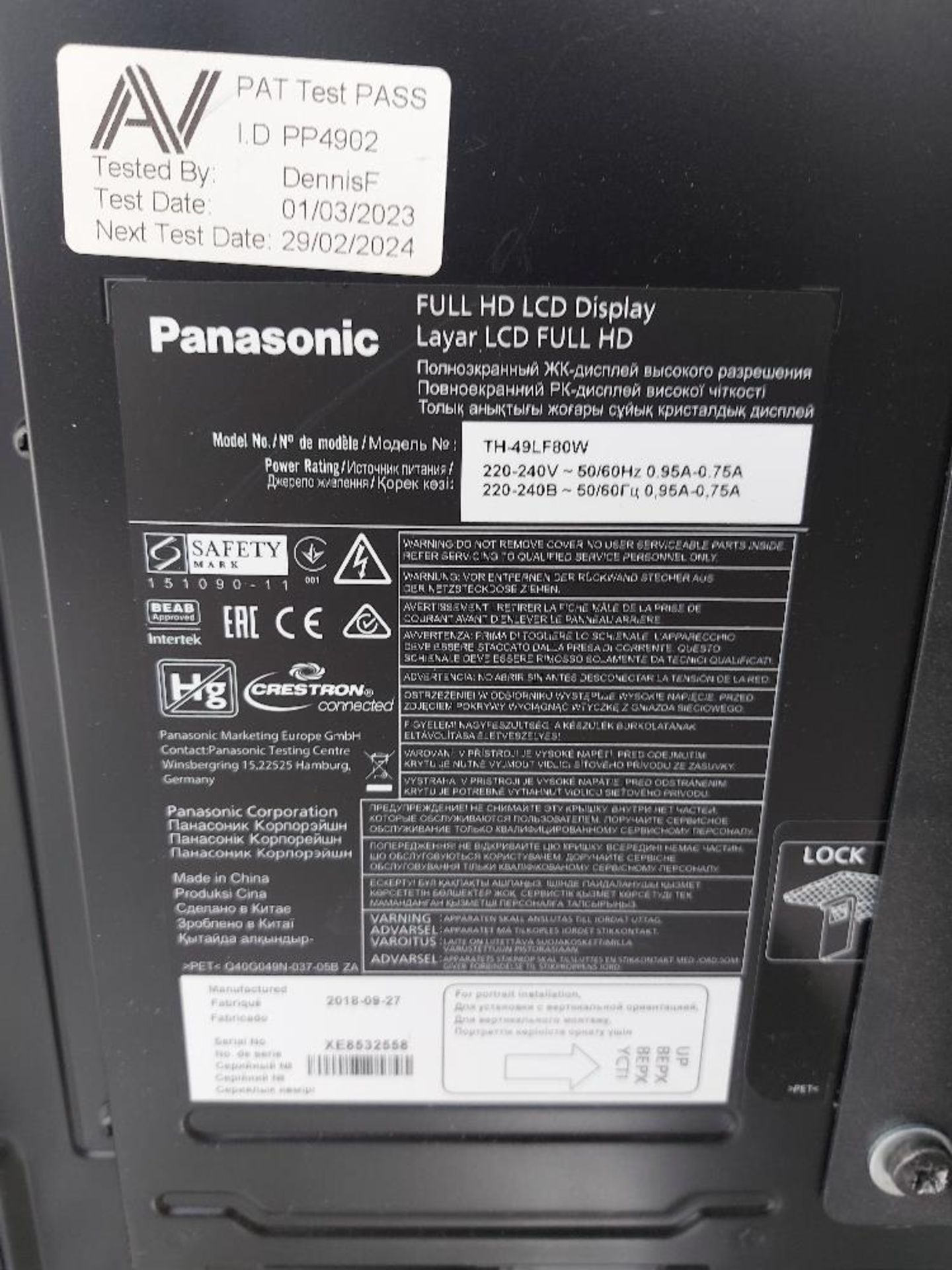 Panasonic TH-49LF8W 49'' Display - Bild 3 aus 5