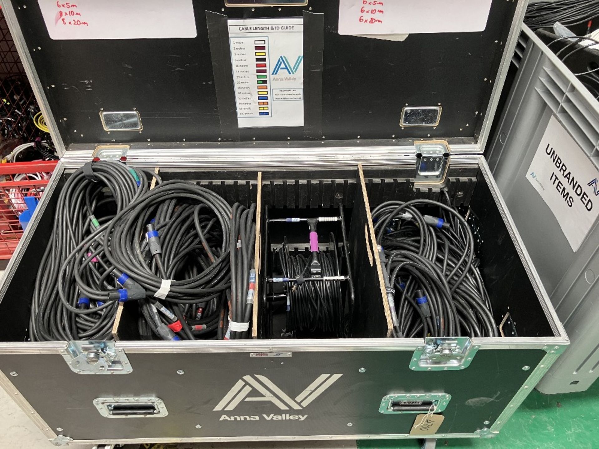 Quantity of Various NL4 Cable and XLR3 Cable with Mobile Flight Case