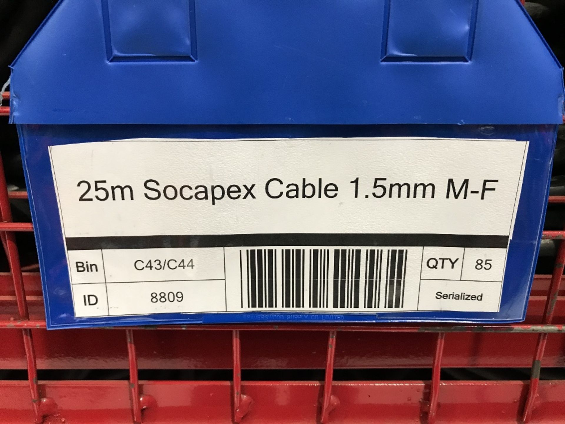 Large Quantity of 25m Socapex Cable 1.5mm M-F with Steel Fabricated Stillage - Image 2 of 2