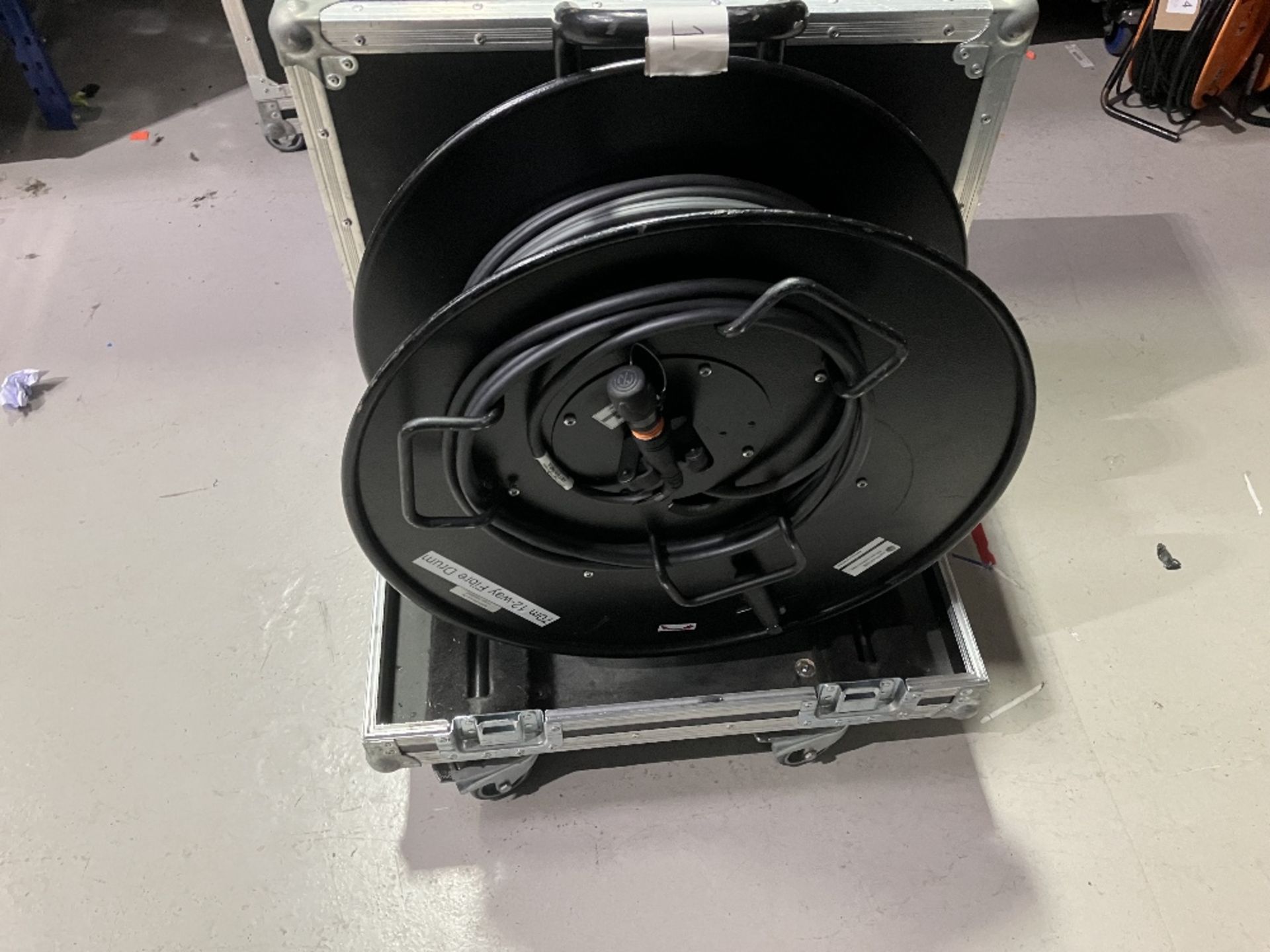 70m 12-way Fibre Cable Reel With Heavy Duty Mobile Flight Case - Image 4 of 7