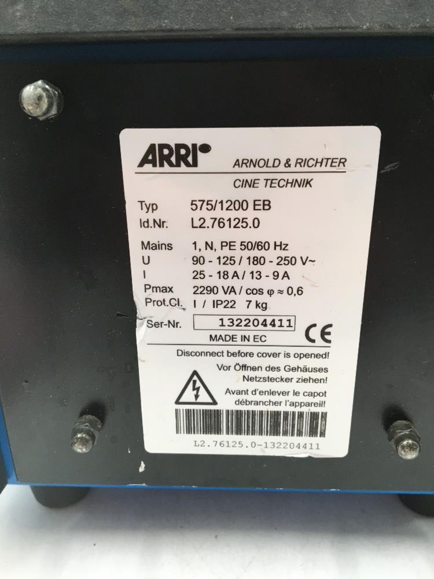 Arri 575/1200 EB Universal Electric Ballast - Image 6 of 7