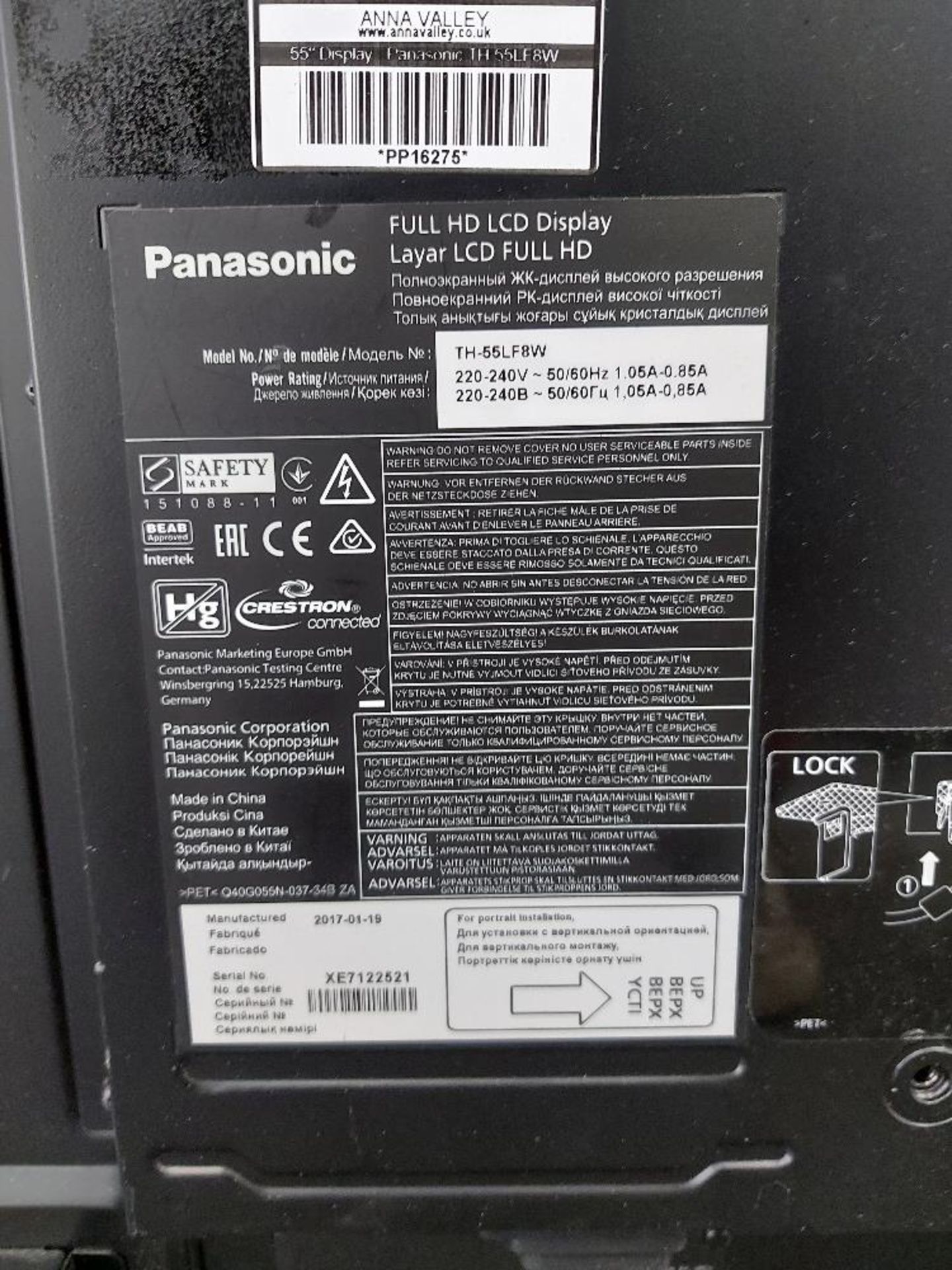 Panasonic TH-5LF8WB 55'' Display - Image 3 of 3